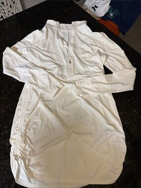 Tennis Bloq UV medium White Quarter-Zip Long Sleeve Top dress
